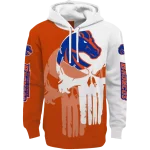 boise state broncos graphic punisher orange white hoodie best selling