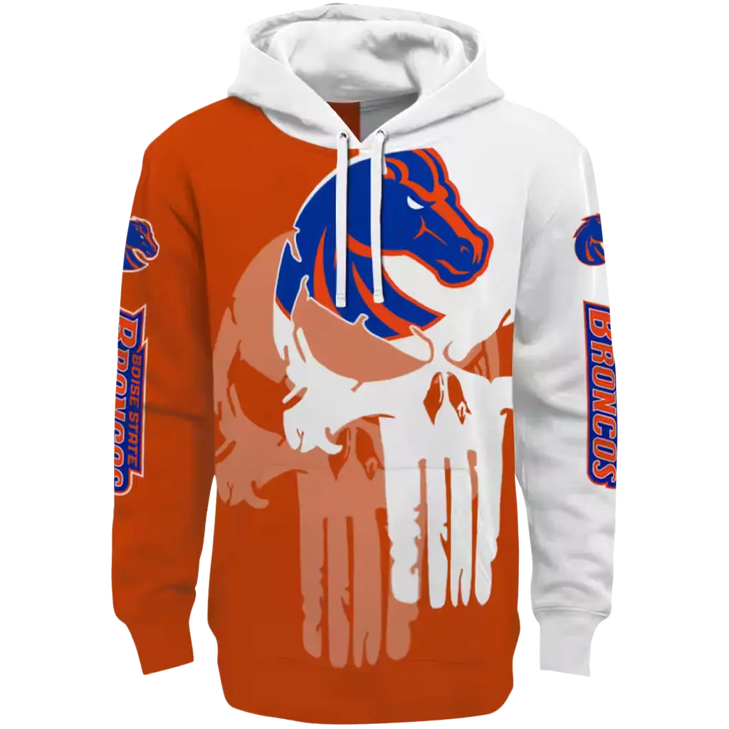 boise state broncos graphic punisher orange white hoodie best selling boise state broncos graphic punisher orange white hoodie best selling