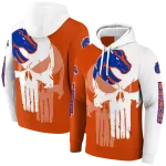 boise state broncos graphic punisher orange white hoodie best selling