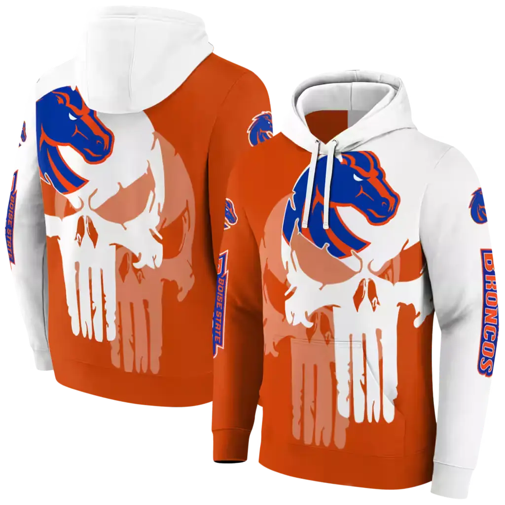 boise state broncos graphic punisher orange white hoodie fashion forward boise state broncos graphic punisher orange white hoodie fashion forward