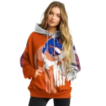 boise state broncos graphic punisher orange white hoodie best selling