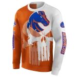 boise state broncos graphic punisher orange white hoodie best selling
