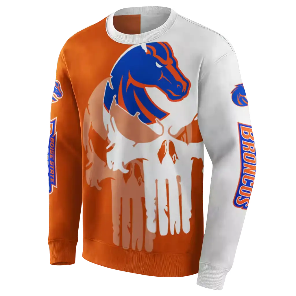 boise state broncos graphic punisher orange white hoodie new arrival boise state broncos graphic punisher orange white hoodie new arrival