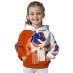 boise state broncos graphic punisher orange white hoodie best selling