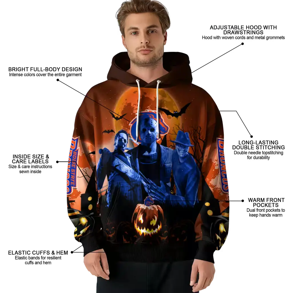 boise state broncos halloween vibes orange black hoodie latest model boise state broncos halloween vibes orange black hoodie latest model