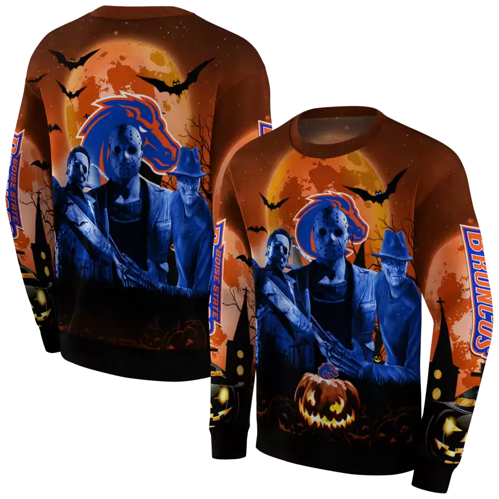boise state broncos halloween vibes orange black hoodie premium grade boise state broncos halloween vibes orange black hoodie premium grade