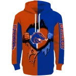 boise state broncos heartbeat graphic orange hoodie best selling