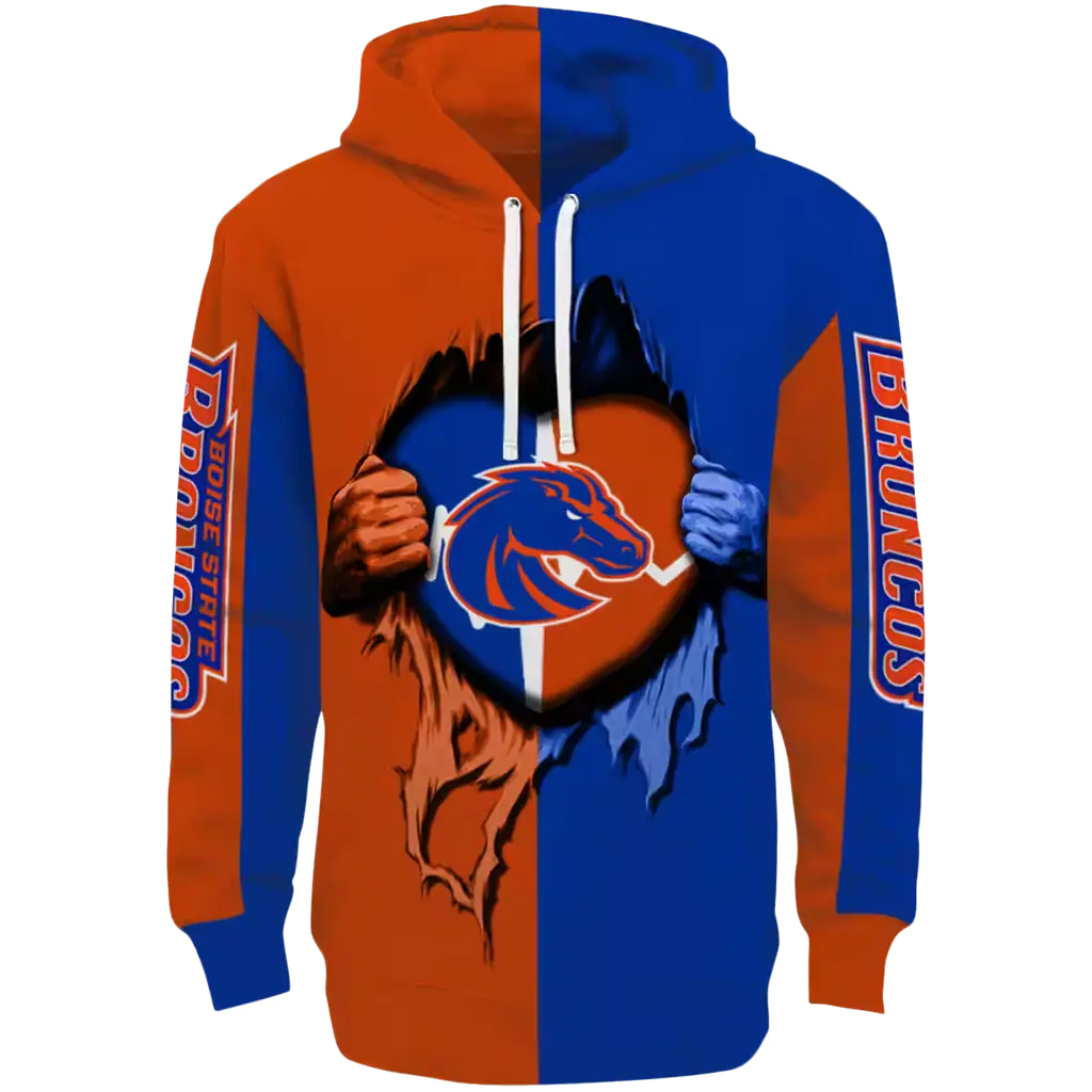 boise state broncos heartbeat graphic orange hoodie best selling boise state broncos heartbeat graphic orange hoodie best selling