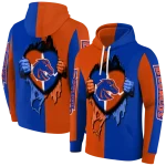 boise state broncos heartbeat graphic orange hoodie best selling