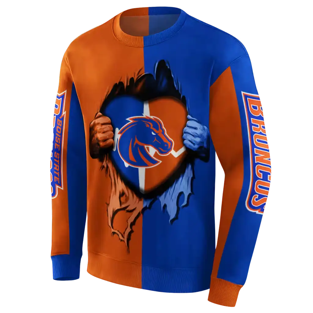 boise state broncos heartbeat graphic orange hoodie new arrival boise state broncos heartbeat graphic orange hoodie new arrival