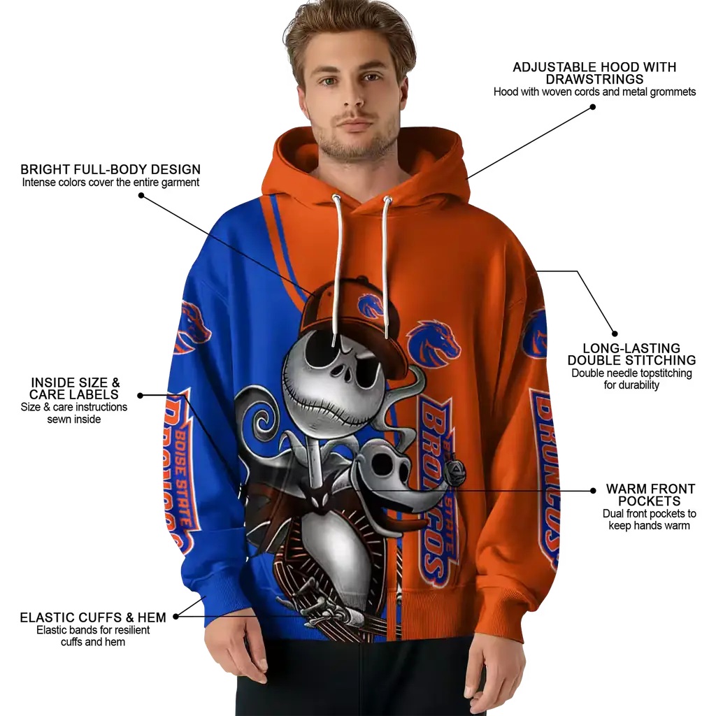 boise state broncos jack skellington orange hoodie latest model boise state broncos jack skellington orange hoodie latest model
