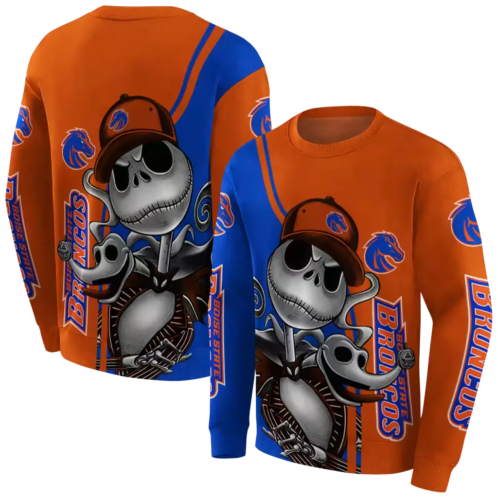 boise state broncos jack skellington orange hoodie premium grade boise state broncos jack skellington orange hoodie premium grade