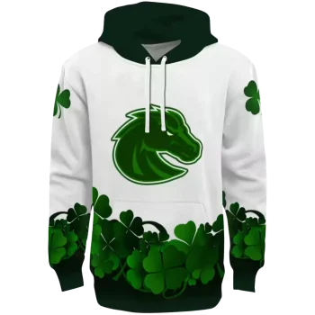 boise state broncos lucky motif white green hoodie best selling