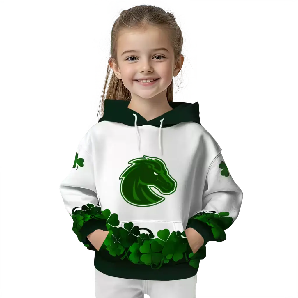 boise state broncos lucky motif white green hoodie top rated boise state broncos lucky motif white green hoodie top rated