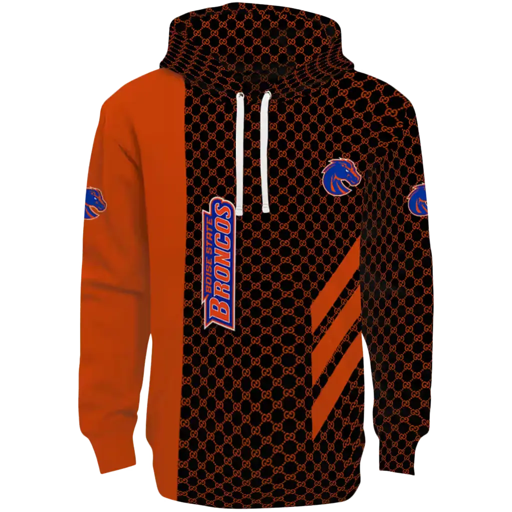 boise state broncos monogram pattern orange hoodie best selling boise state broncos monogram pattern orange hoodie best selling