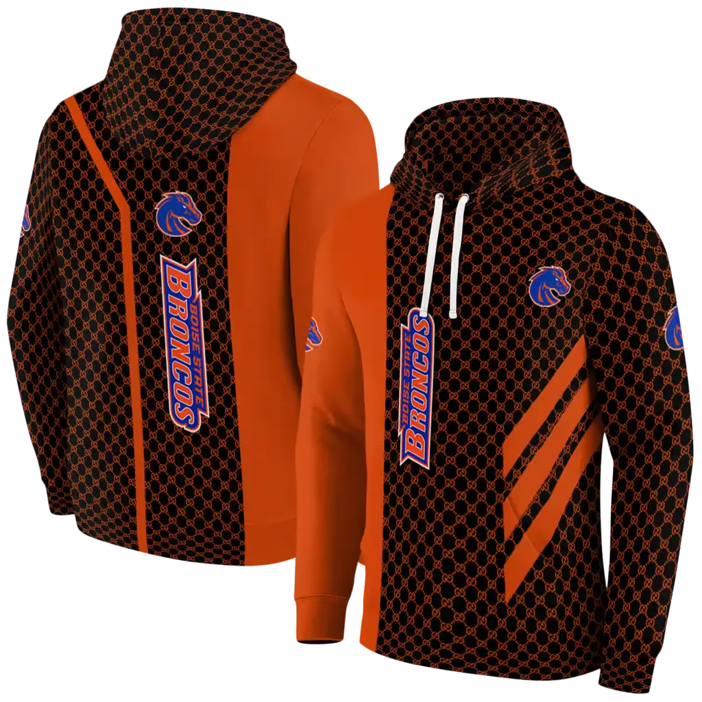 boise state broncos monogram pattern orange hoodie fashion forward boise state broncos monogram pattern orange hoodie fashion forward