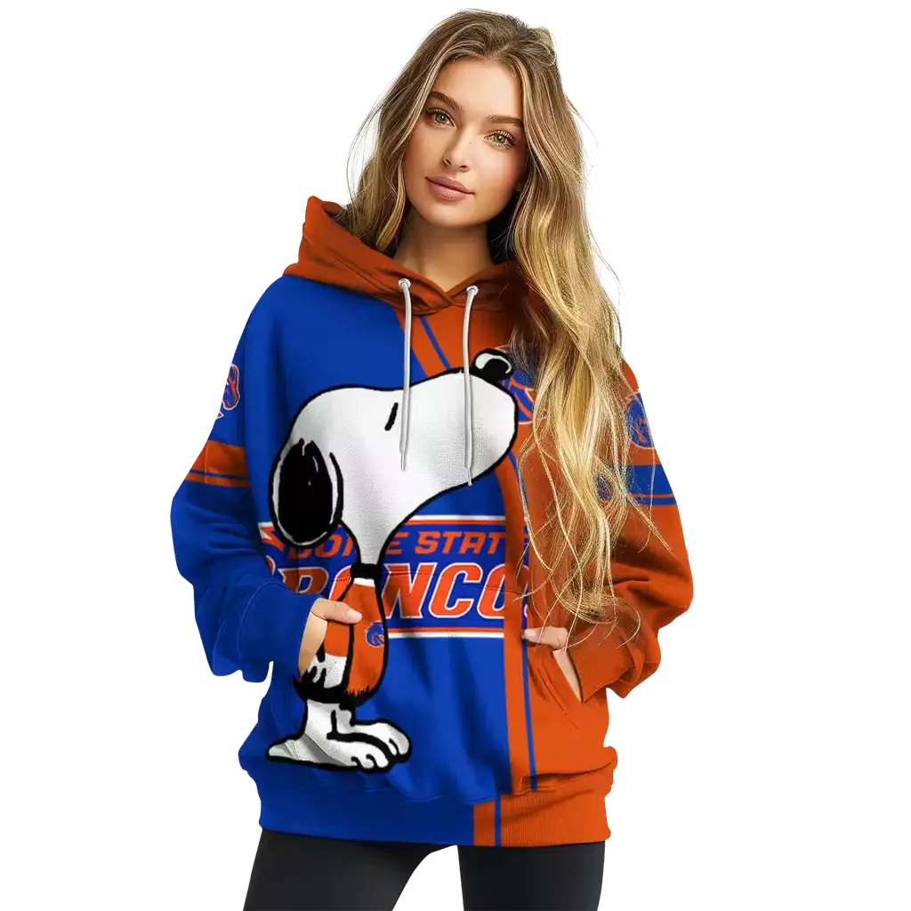 boise state broncos playful snoopy orange hoodie high quality boise state broncos playful snoopy orange hoodie high quality