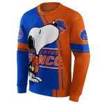 boise state broncos playful snoopy orange hoodie best selling
