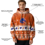 boise state broncos reindeer motif orange hoodie best selling