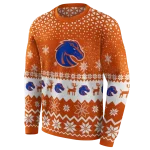 boise state broncos reindeer motif orange hoodie best selling