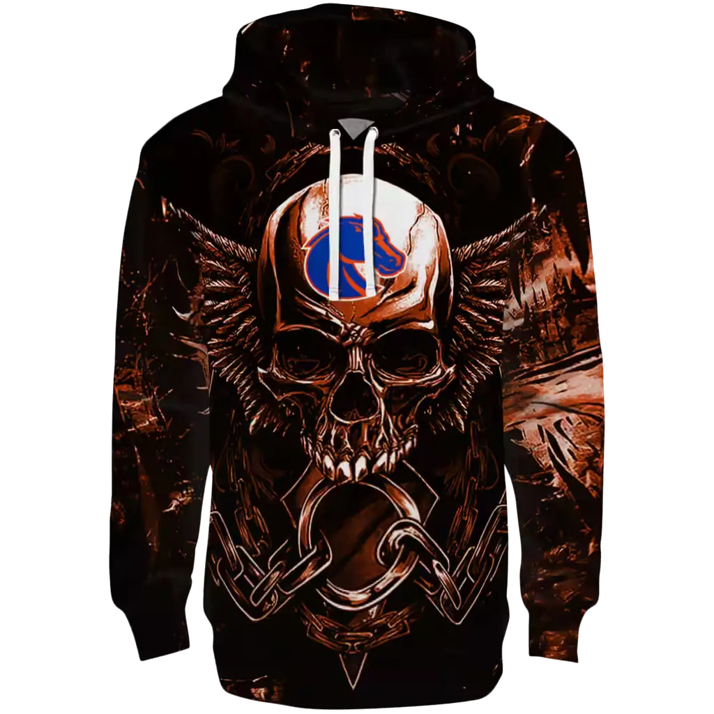 boise state broncos skull artwork orange black hoodie best selling boise state broncos skull artwork orange black hoodie best selling