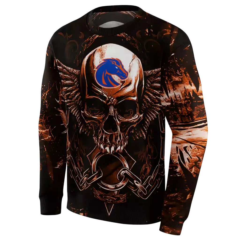 boise state broncos skull artwork orange black hoodie new arrival boise state broncos skull artwork orange black hoodie new arrival