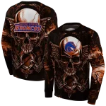 boise state broncos skull artwork orange black hoodie best selling