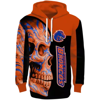 boise state broncos skull motif orange black hoodie best selling