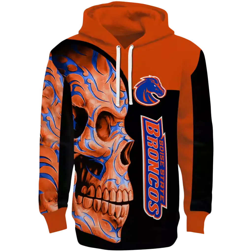 boise state broncos skull motif orange black hoodie best selling boise state broncos skull motif orange black hoodie best selling