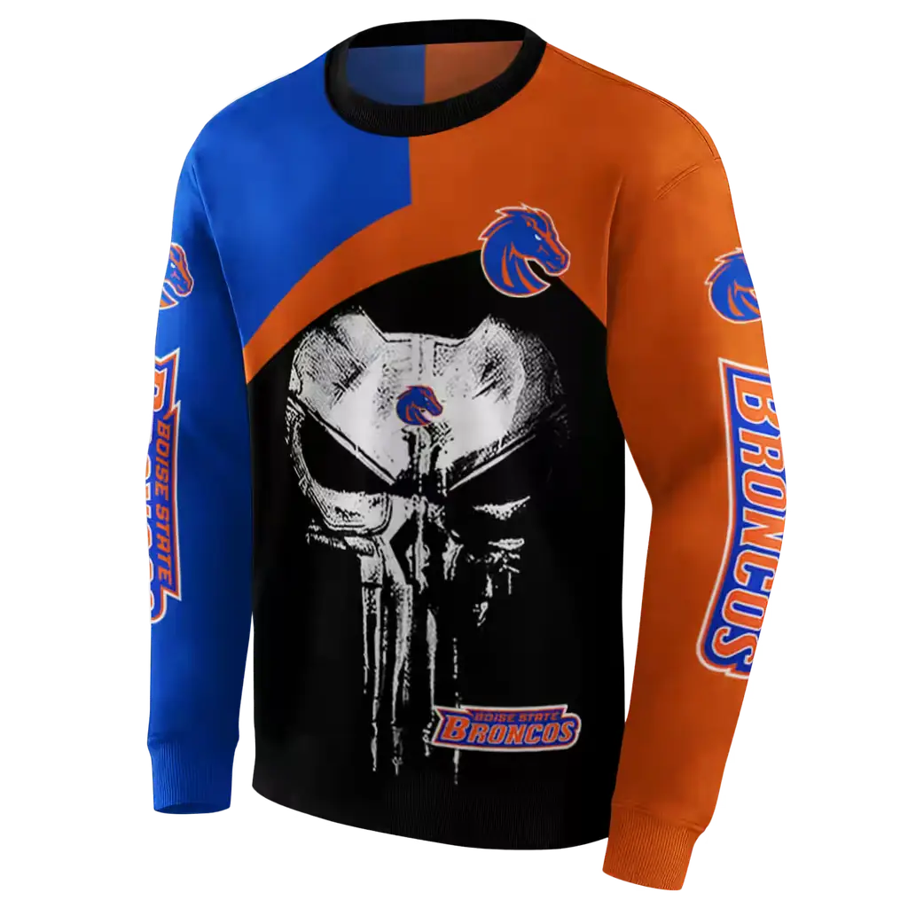 boise state broncos skull punisher blue black hoodie new arrival boise state broncos skull punisher blue black hoodie new arrival