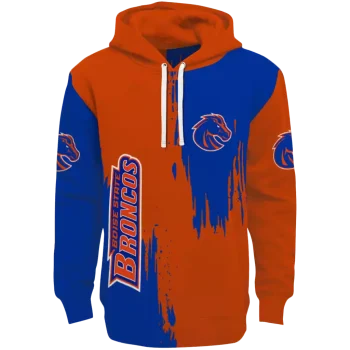 boise state broncos splatter effect orange hoodie best selling