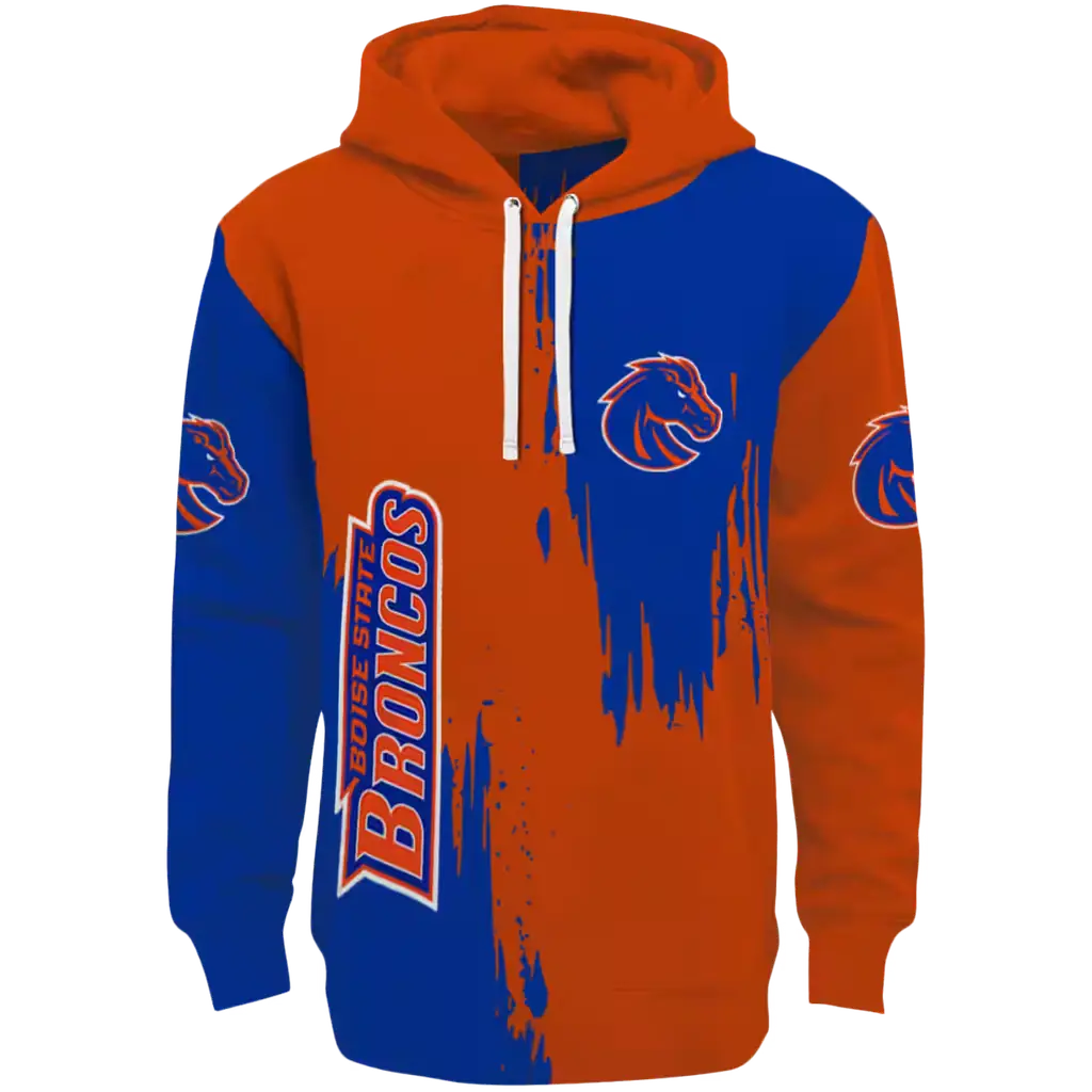 boise state broncos splatter effect orange hoodie best selling boise state broncos splatter effect orange hoodie best selling