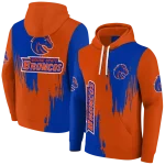 boise state broncos splatter effect orange hoodie best selling