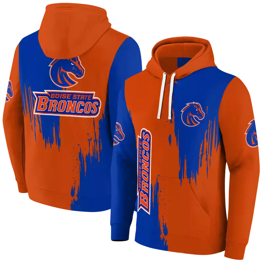 boise state broncos splatter effect orange hoodie fashion forward boise state broncos splatter effect orange hoodie fashion forward