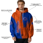 boise state broncos splatter effect orange hoodie best selling
