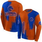 boise state broncos splatter effect orange hoodie best selling