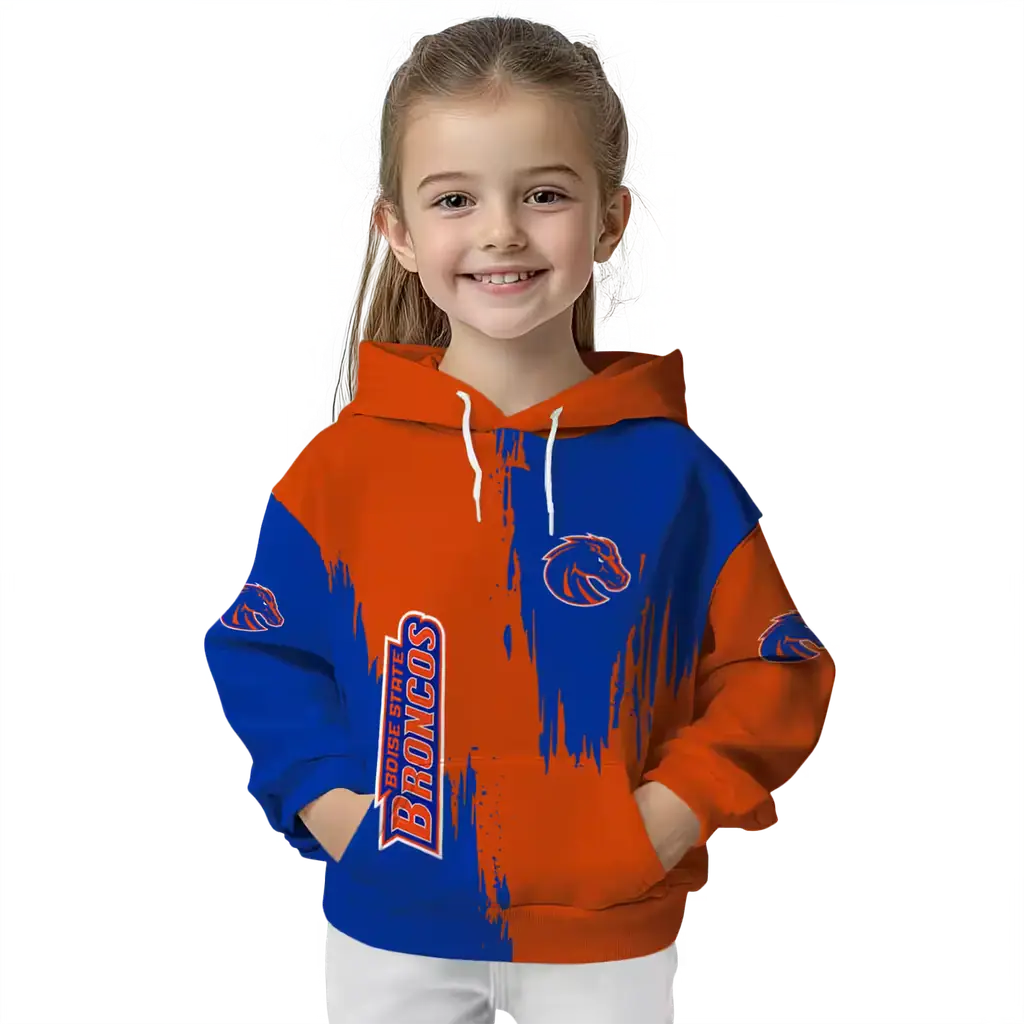 boise state broncos splatter effect orange hoodie top rated boise state broncos splatter effect orange hoodie top rated