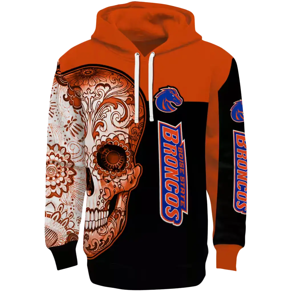 boise state broncos sugar skull orange black hoodie best selling boise state broncos sugar skull orange black hoodie best selling