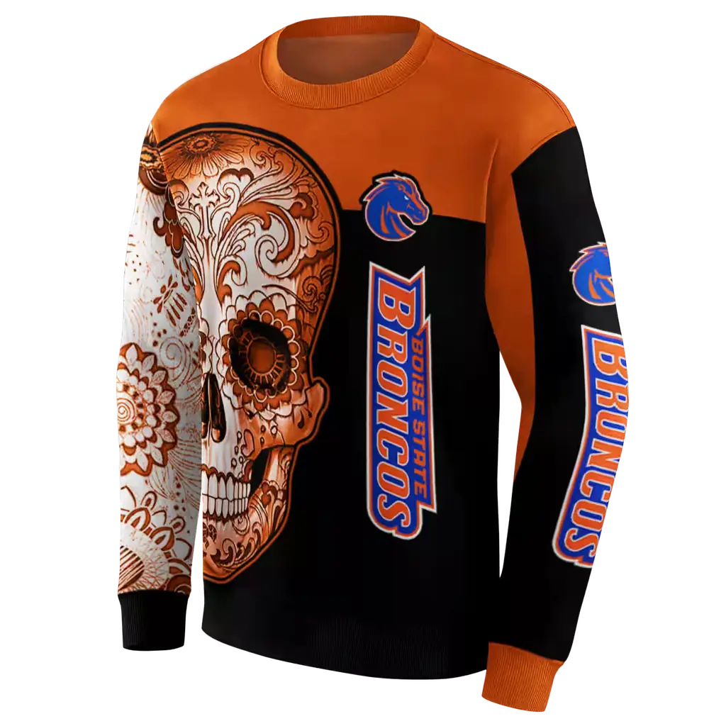 boise state broncos sugar skull orange black hoodie new arrival boise state broncos sugar skull orange black hoodie new arrival
