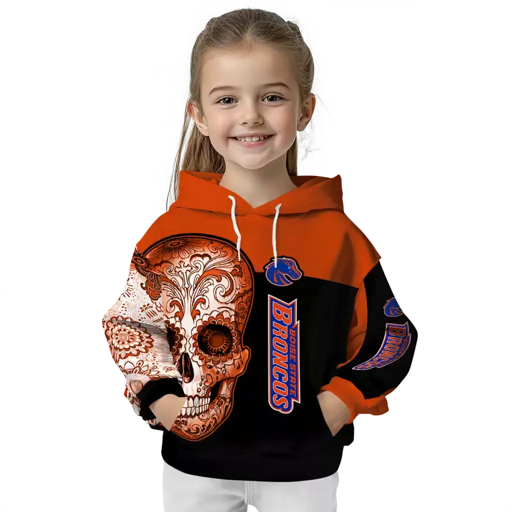 boise state broncos sugar skull orange black hoodie top rated boise state broncos sugar skull orange black hoodie top rated