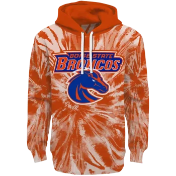 boise state broncos tie dye pattern orange hoodie best selling
