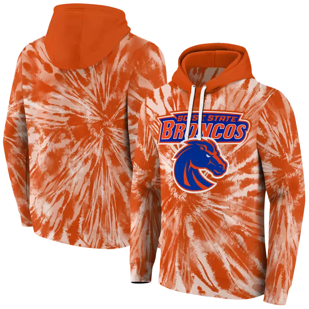 boise state broncos tie dye pattern orange hoodie fashion forward boise state broncos tie dye pattern orange hoodie fashion forward