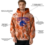 boise state broncos tie dye pattern orange hoodie best selling