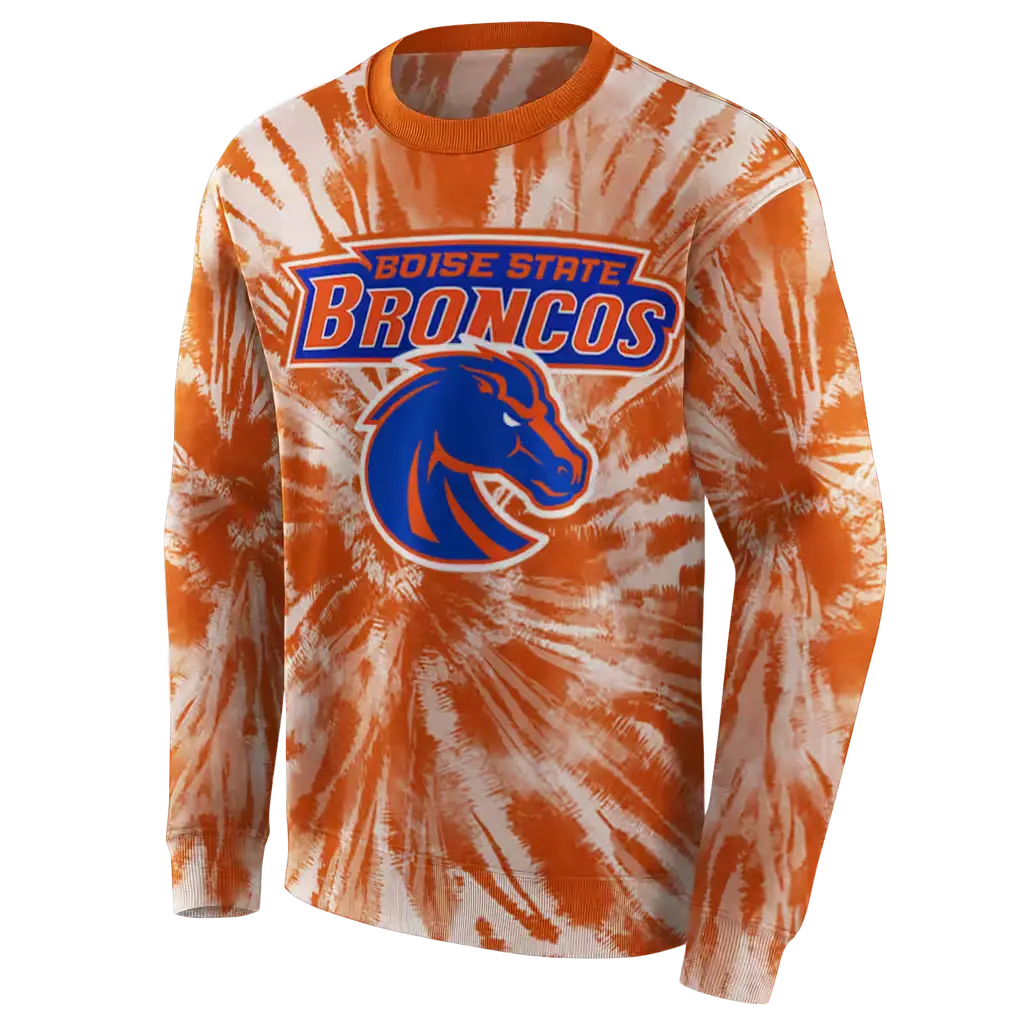 boise state broncos tie dye pattern orange hoodie new arrival boise state broncos tie dye pattern orange hoodie new arrival