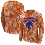 boise state broncos tie dye pattern orange hoodie best selling