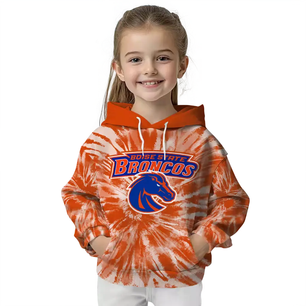 boise state broncos tie dye pattern orange hoodie top rated boise state broncos tie dye pattern orange hoodie top rated