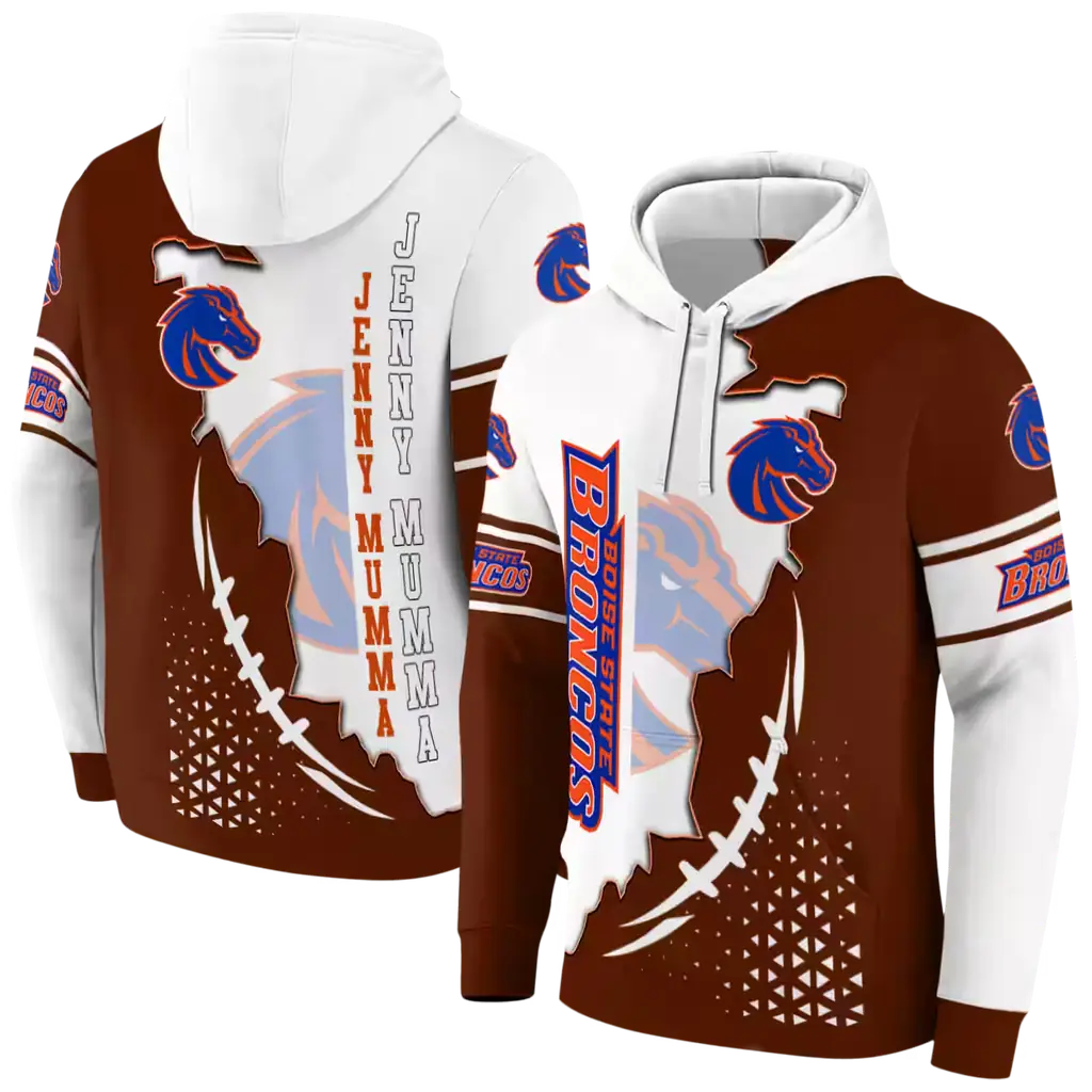 boise state broncos triangular pattern orange white hoodie fashion forward boise state broncos triangular pattern orange white hoodie fashion forward