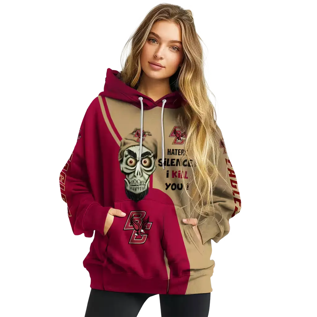 boston college eagles achmed skull maroon hoodie high quality boston college eagles achmed skull maroon hoodie high quality