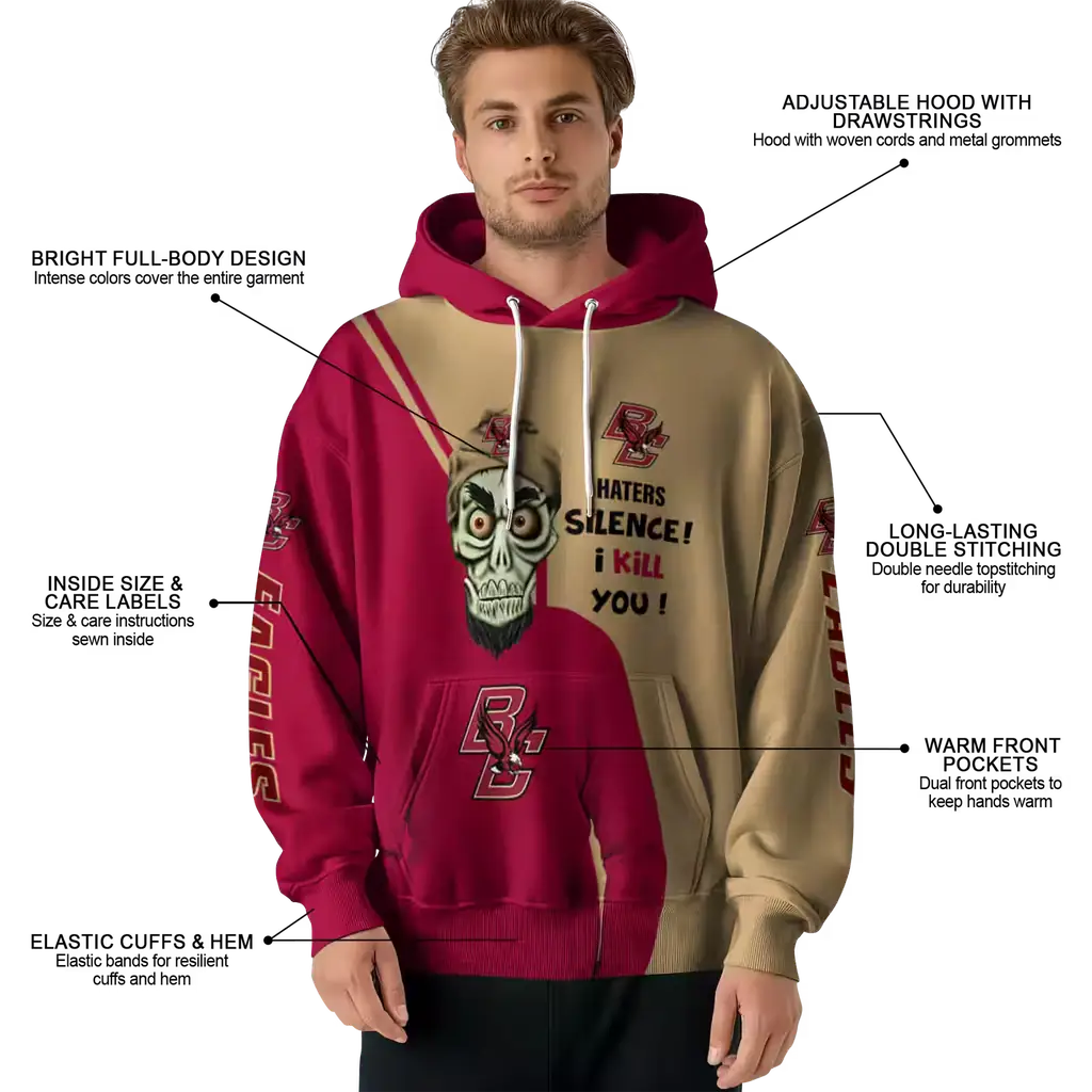 boston college eagles achmed skull maroon hoodie latest model boston college eagles achmed skull maroon hoodie latest model