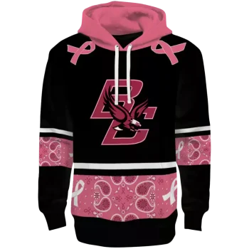 boston college eagles awareness ribbon black pink hoodie best selling